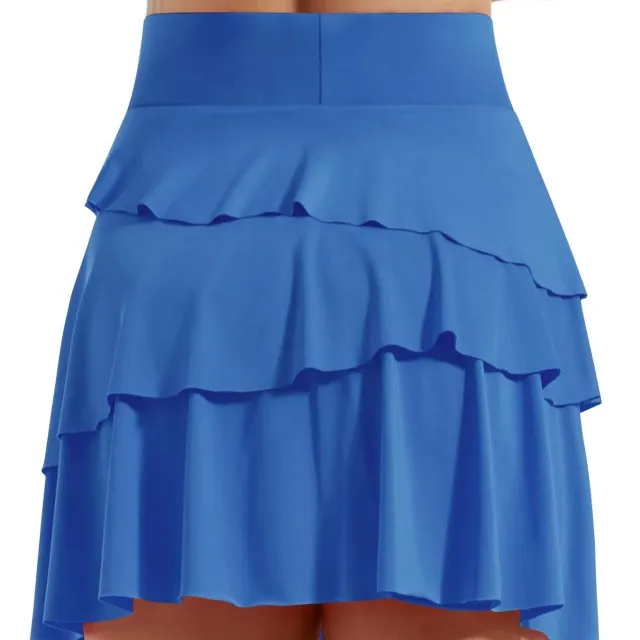 Fake Two piece Skirt High Waist Pleated Sports Ladies Blue - Shop at LoveMi