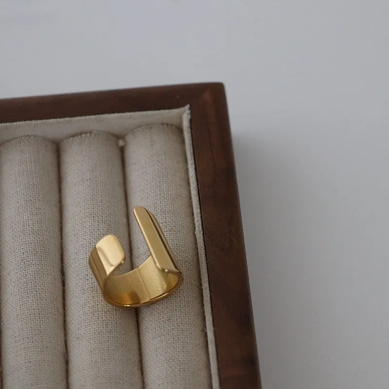 European And American Style Minimalist Titanium Steel Ring - Gold
