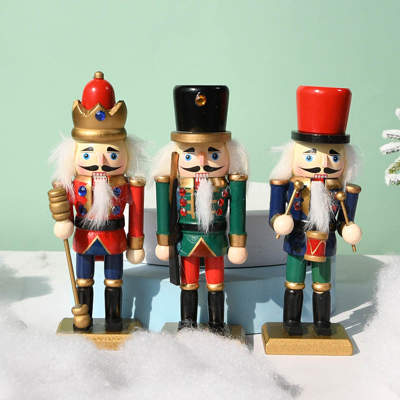 15CM Set Of Three Nutcracker Wooden Soldier Christmas Ornament