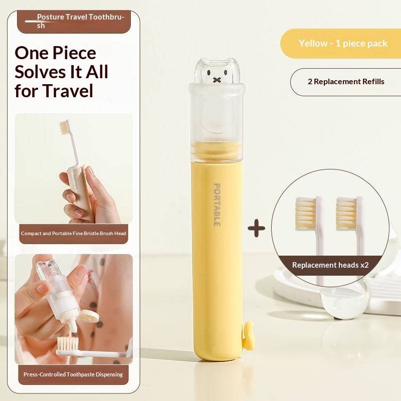 2-in-1 Travel Folding Toothbrush And Toothpaste Storage, Portable Multifunctional For Business Trips