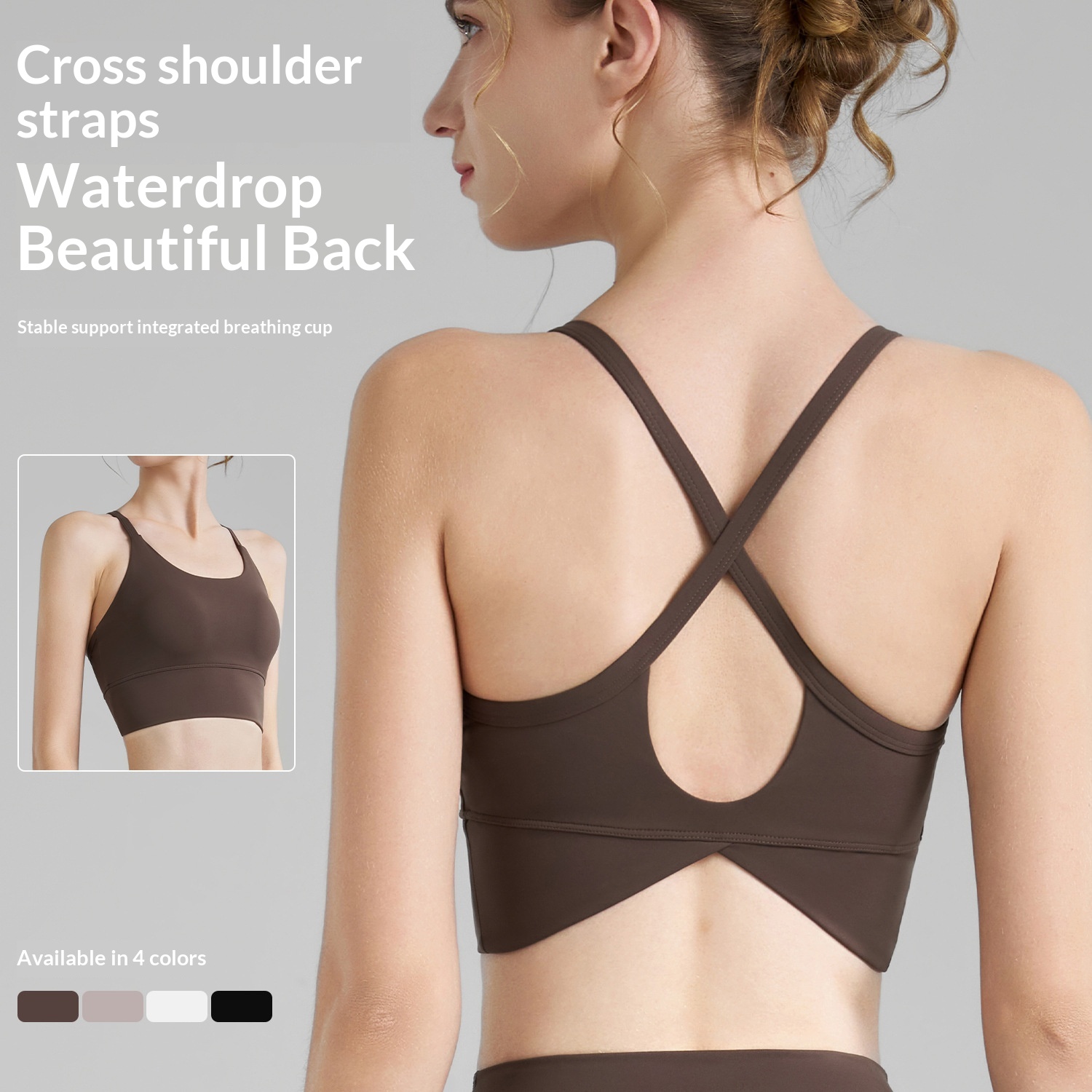 Drip Back Beauty Sports Fixed Cup Anti-shock Thin Strap Yoga Top
