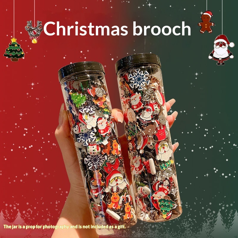 Christmas Cartoon Brooch Cute Santa Claus Small Gift Pin Accessory Badge Clothes Decoration