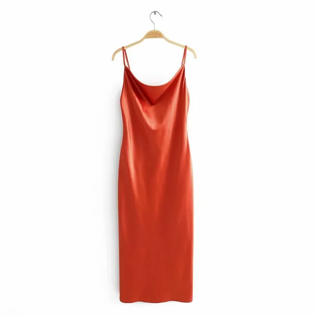 High waisted Slimming Short sleeved Sexy Design Mid length Strappy Dress Orange - Shop at LoveMi
