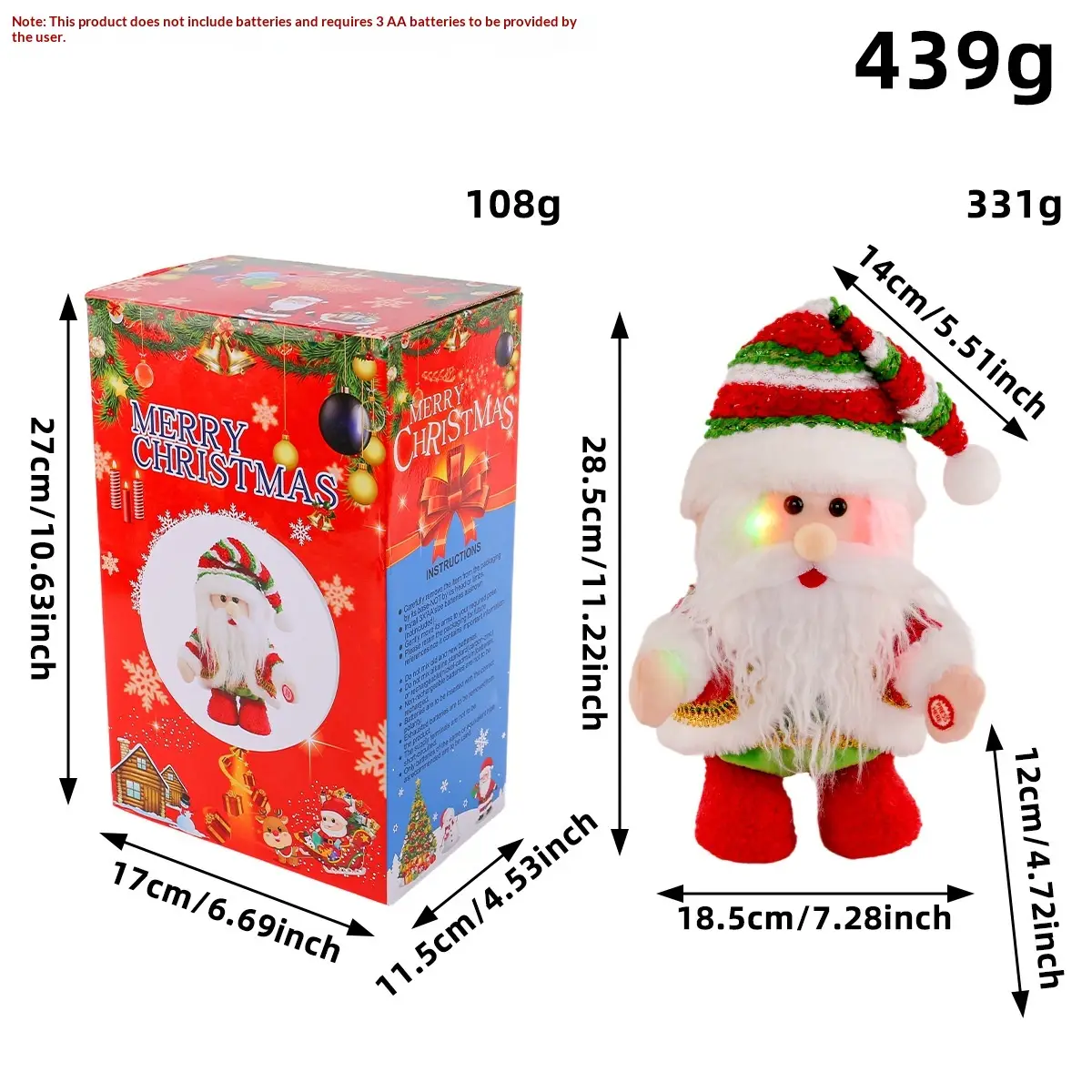 Christmas Glowing Music Electric Walking Elderly Ornament Decoration
