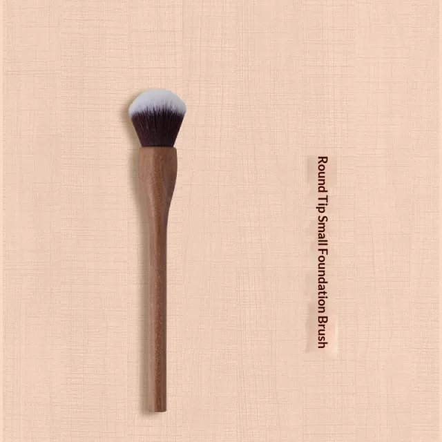 H Set Brush Vintage Soft Black Walnut Makeup Brush Round Head Foundation Brush - Shop at LoveMi