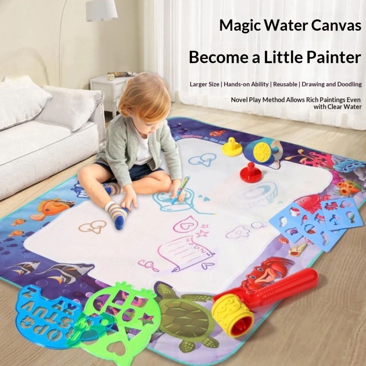 Water Canvas Large Reusable Drawing Mat For Kids