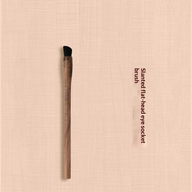 H Set Brush Vintage Soft Black Walnut Makeup Brush - Oblique Head Eye Socket Brush