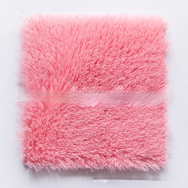 Modern Patchwork Silk And Wool Carpet For Living Room Coffee Table - Pink