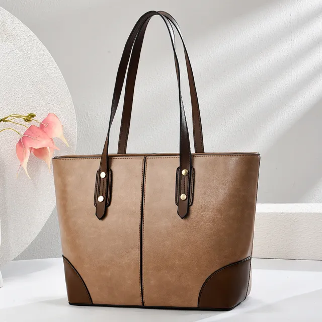 Large Capacity Tote Single Shoulder Underarm Bag Khaki - Shop at LoveMi