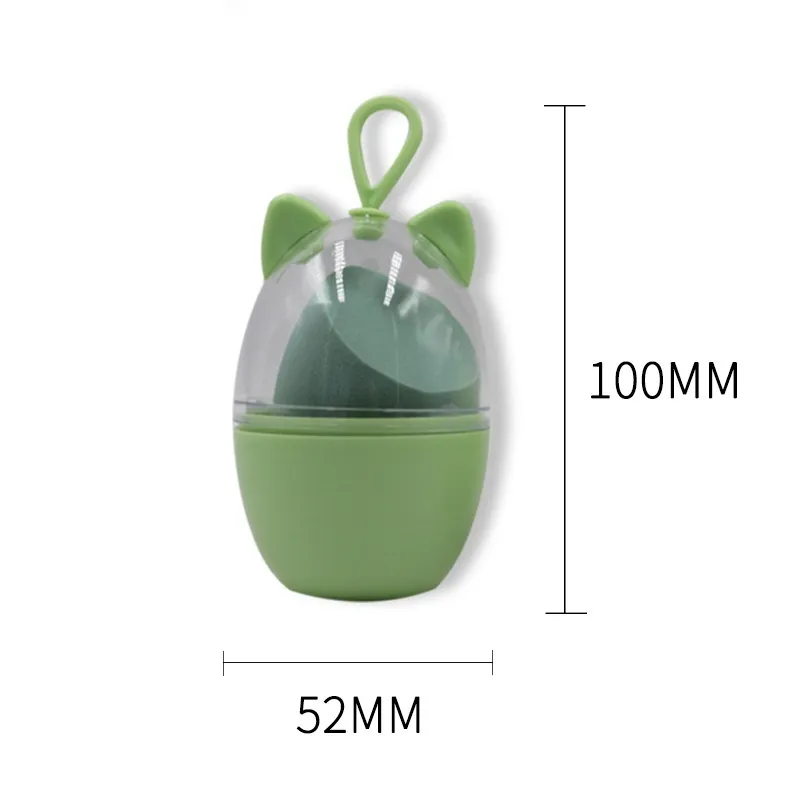Non-latex Dual-use Sponge Gourd Water Drop Beveled Makeup Sponge - Light Green Beveled Cut