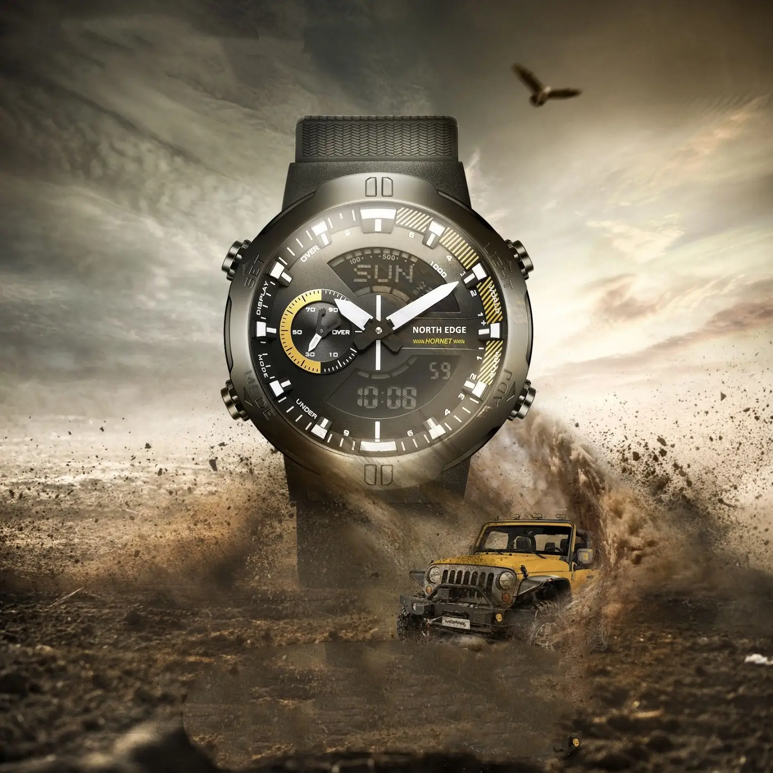 Men's Multifunctional Quartz Watch Movement Sports Wristwatch