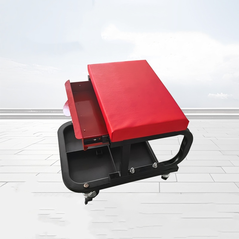 Car Repair Beauty Stool Leather Pad Square Tube Universal Wheel Movable - Image 1