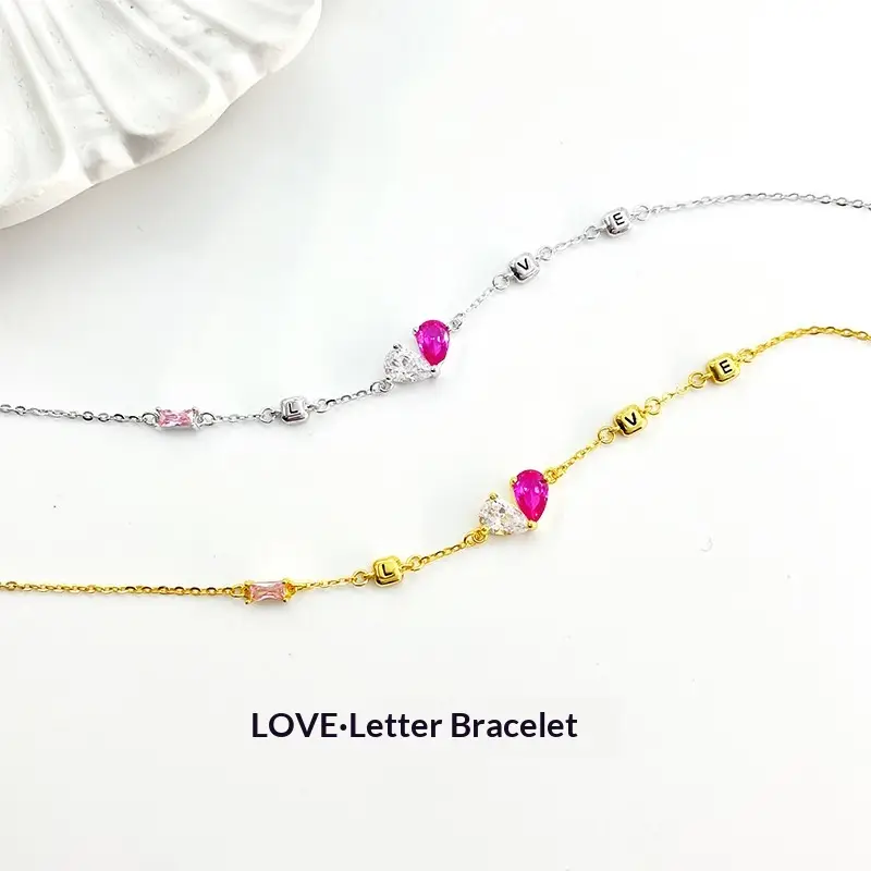 LOVE Letter Bracelet Women S925 Sterling Silver High-end Heart Jewelry