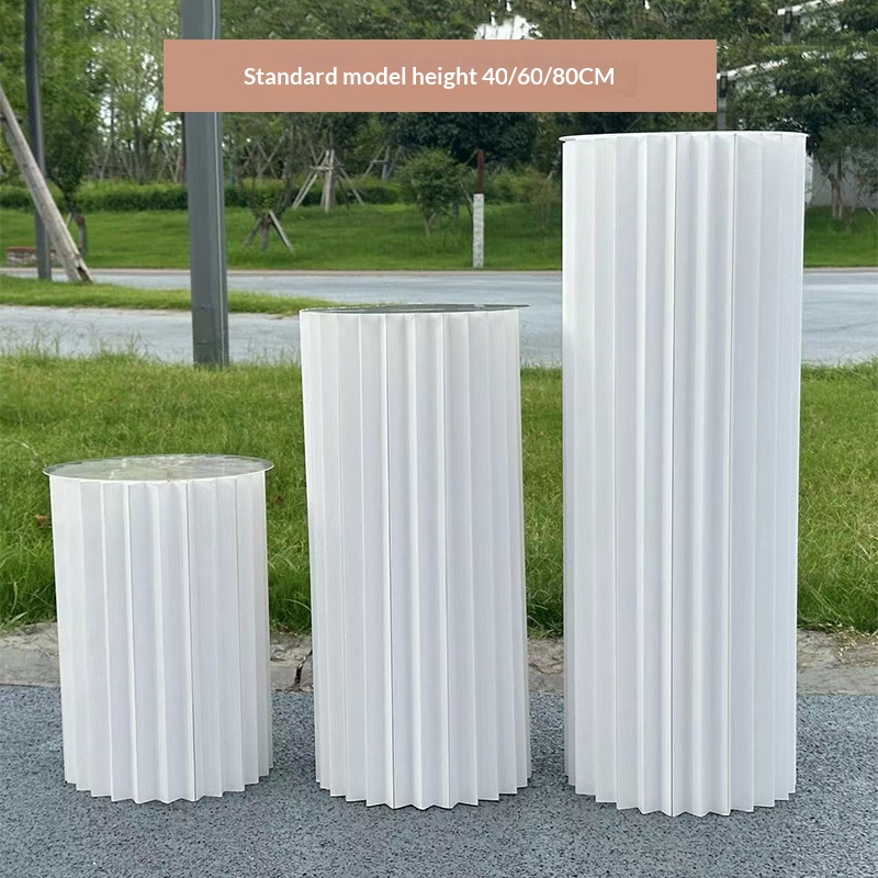 Wedding Folding Cylindrical Dessert Table Ornament Stand Column Display Table