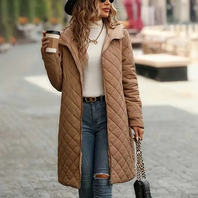 Rhombus New Loose Hooded Cotton Casual Jacket Khaki - Shop at LoveMi