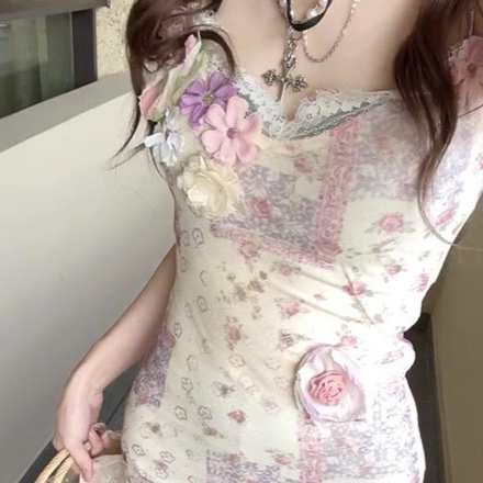 Women's Suspender Seaside Vacation Alluring Bodycon Fishtail Maxi Dress Floral Dress - Shop at LoveMi