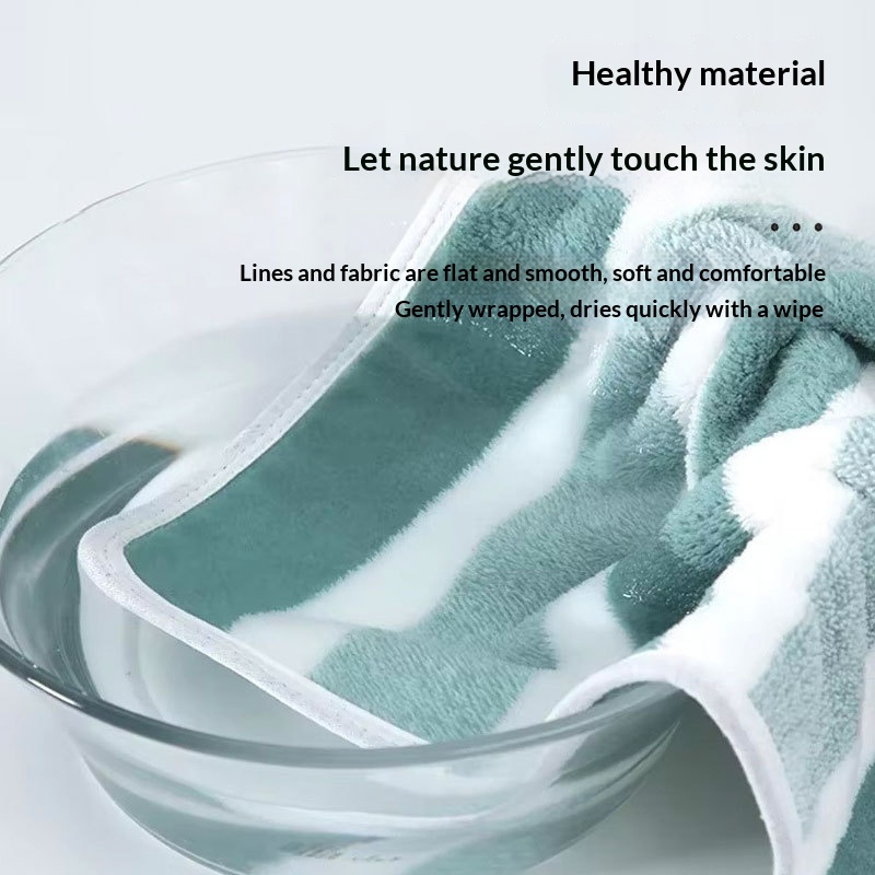 Wide And Narrow Striped Towel Set Coral Fleece Bath Towel