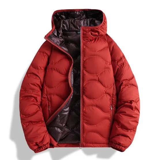 Men's Down Jacket Winter 90 White Duck Down Stand Collar Thickened Graphene Warm Jacket Coat Women Vermilion Red - Shop at LoveMi