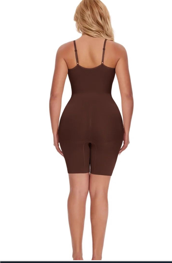 New Bodysuit Shapewear Women Tank Top Tummy Control Full Bod Brown - Shop at LoveMi