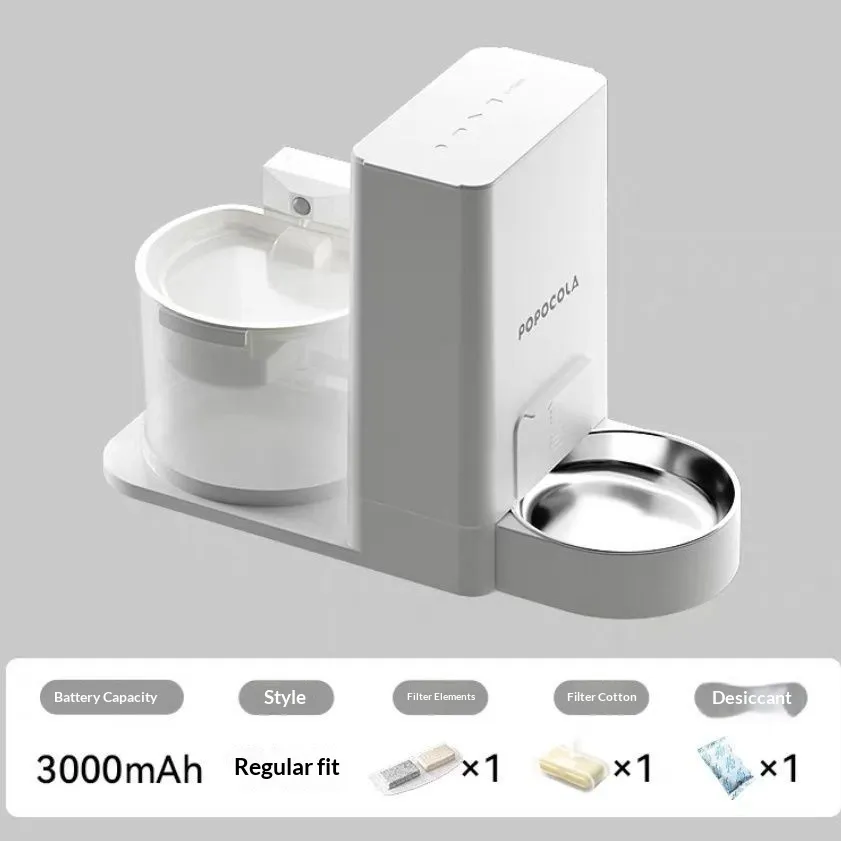 Wireless Thermostatic Cat Water Dispenser With 2-in-1 Drinking Feature - 3000Ma