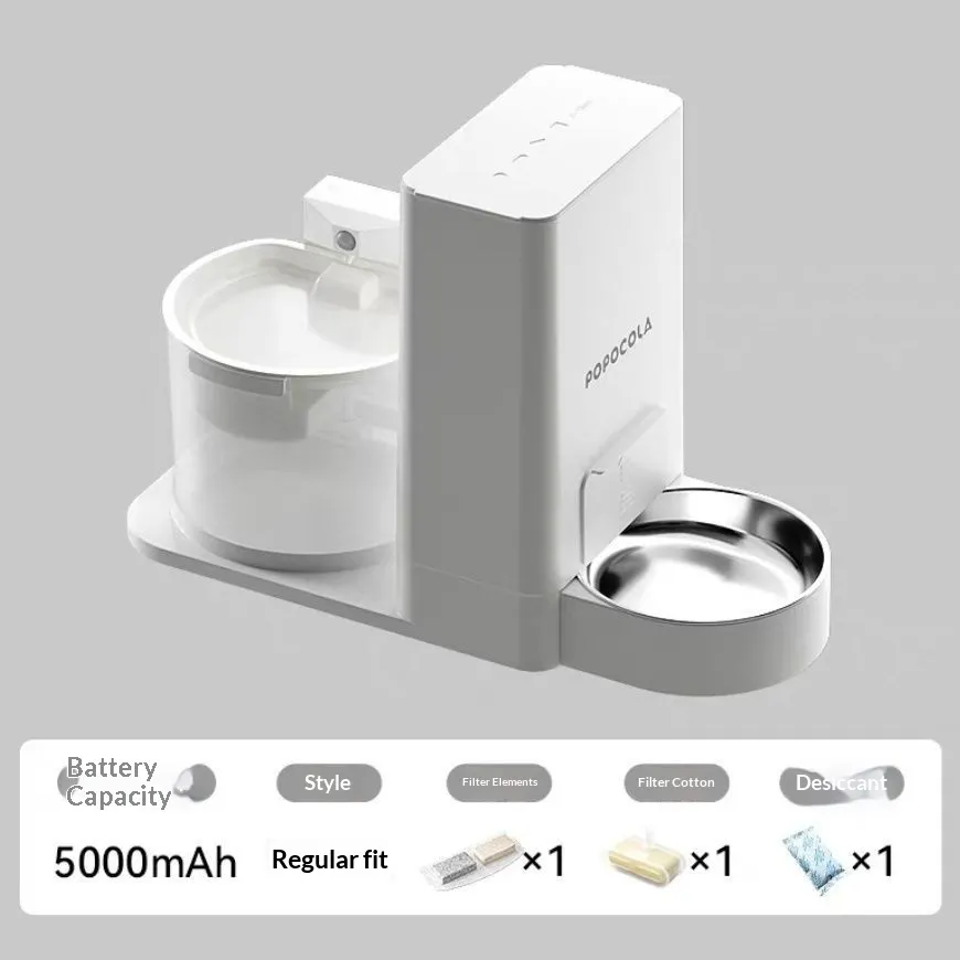 Wireless Thermostatic Cat Water Dispenser With 2-in-1 Drinking Feature - 5000Ma