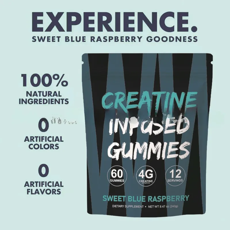 Creatine Monohydrate Nutritional Supplement Fitness Gummy - One Bag With Label