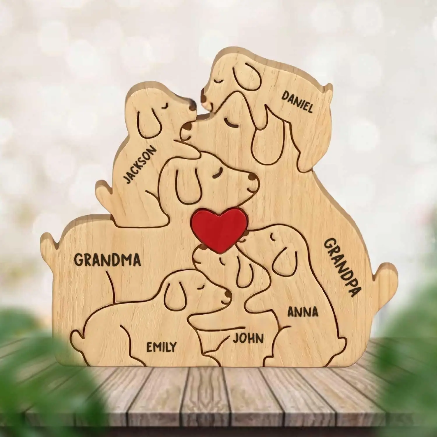 Personalized Wooden Ornaments With Dog Shaped Home