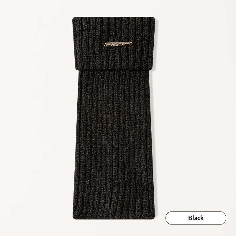 Female Vertical Stripe Slimming Solid Color Retro Sock Set - Black