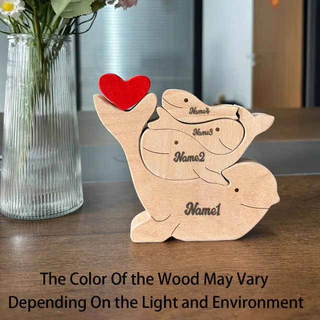 Personalized Little Whale Puzzle Set Home Decoration Ornaments 4 Pieces - Shop at LoveMi