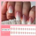 Simple Pink And White Gradient Detachable Nail Art view 4