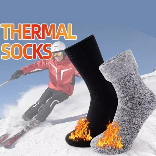 Two Pairs Of Unisex Winter Thermal Socks For Warmth And Cold Protection