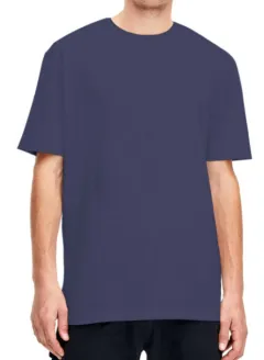 Customised US Size Short-sleeved T-shirts And Plus-size T-shirts - Navy - View 1