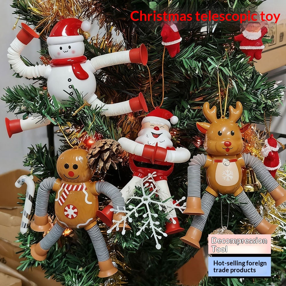 Christmas Santa Giraffe Telescopic Tube Puzzle Decompression Stretch Tube