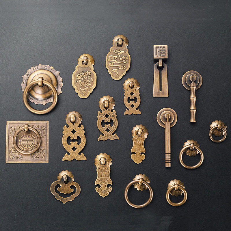 New Chinese Style Handle Classical Solid Wood Furniture Single Hole Drawer Pull