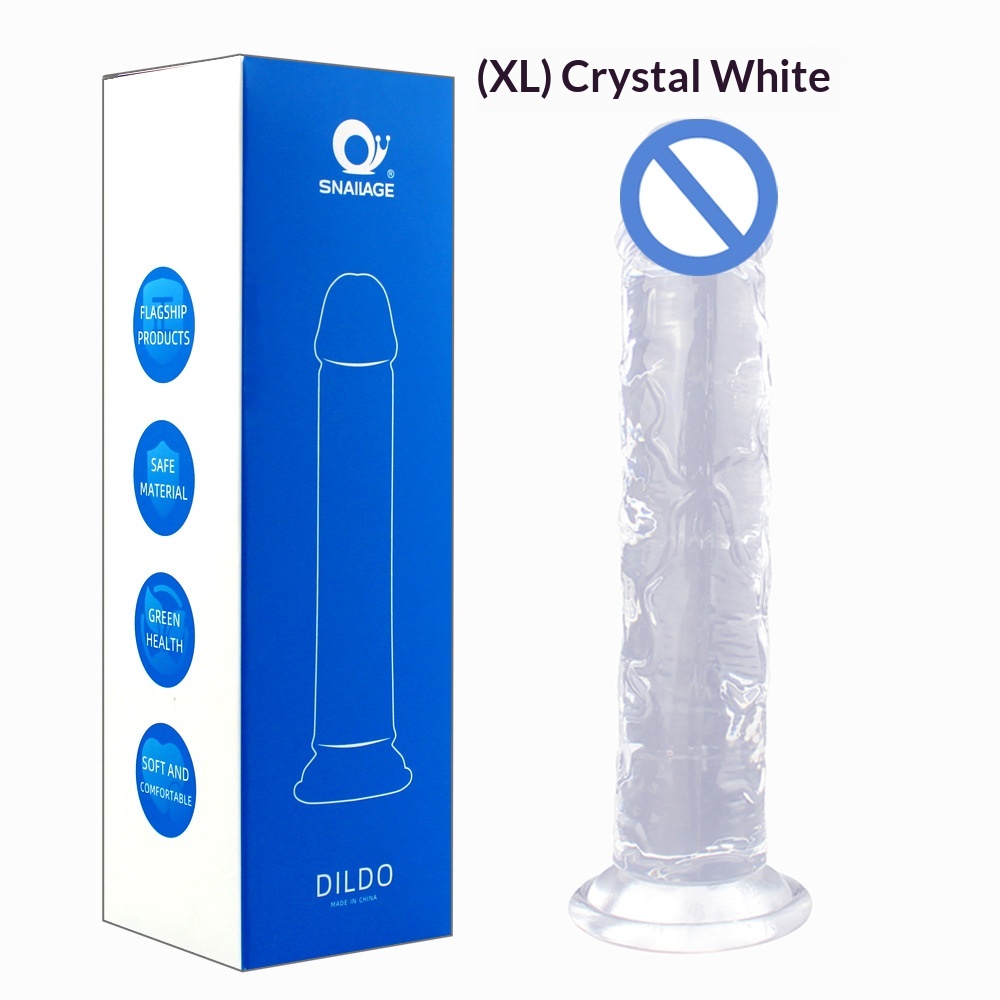 Egg-free Crystal Clear Silicone Dildo Toy 8