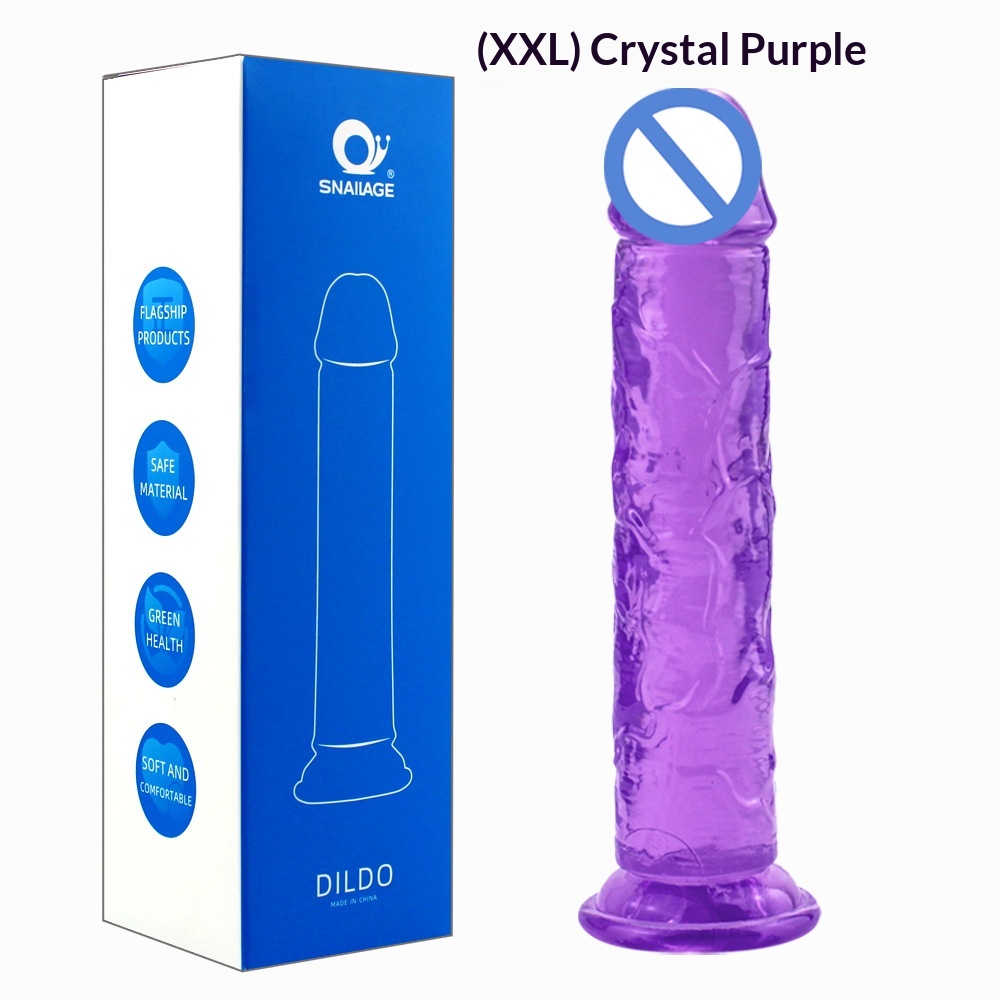 Egg-free Crystal Clear Silicone Dildo Toy 19