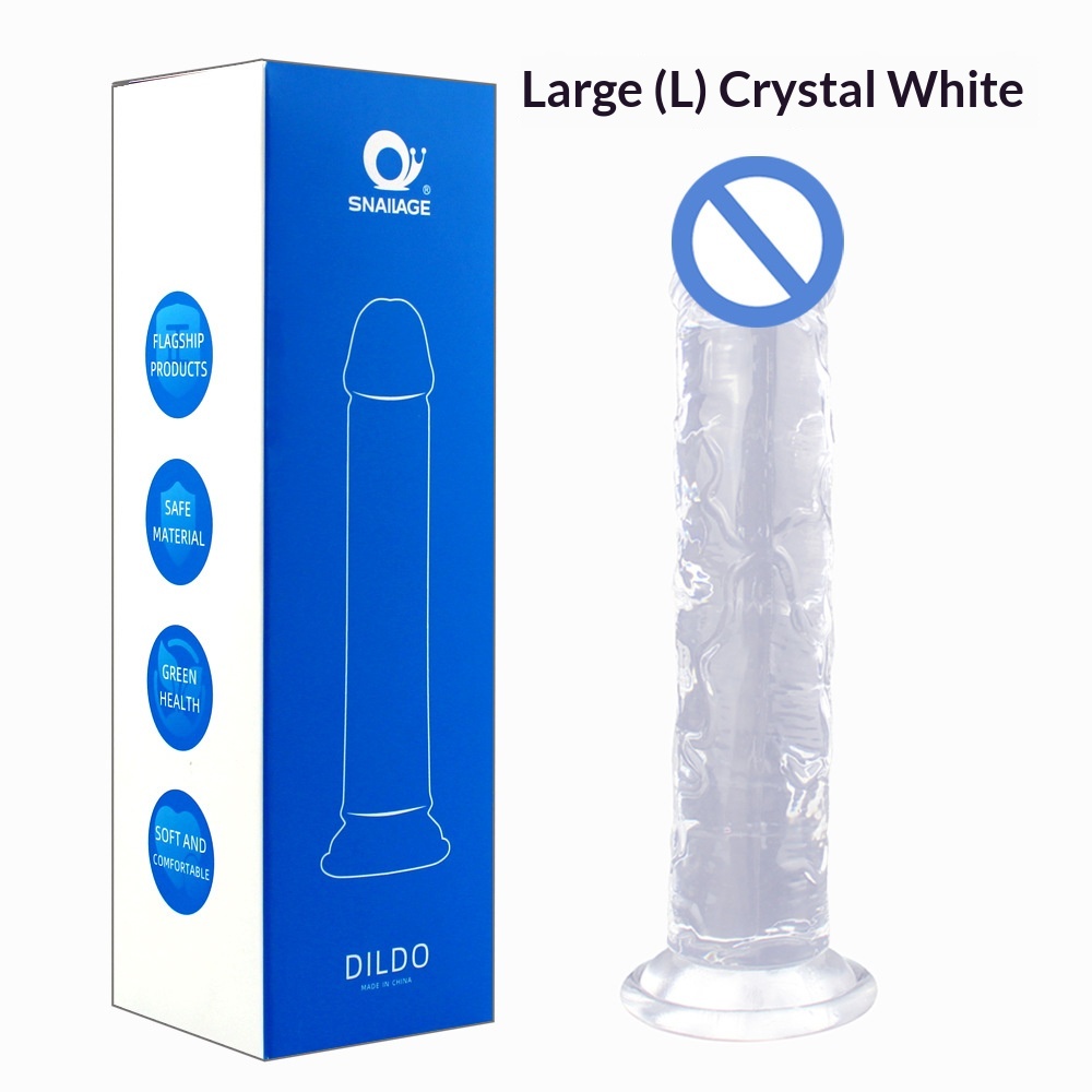 Egg-free Crystal Clear Silicone Dildo Toy 7