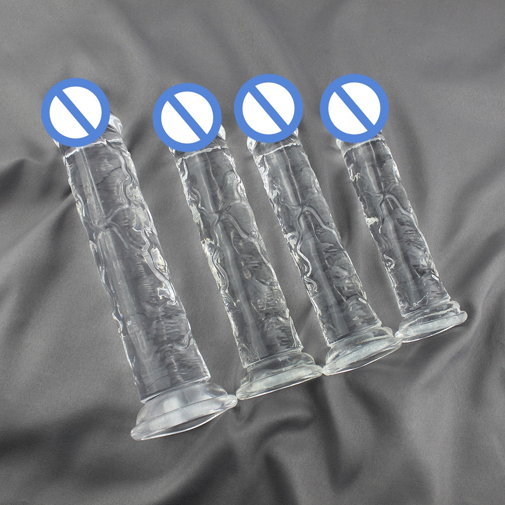 Egg-free Crystal Clear Silicone Dildo Toy