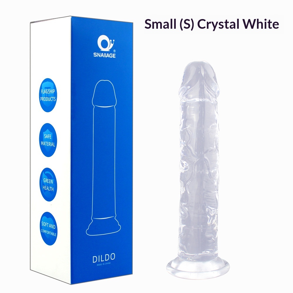 Egg-free Crystal Clear Silicone Dildo Toy 5
