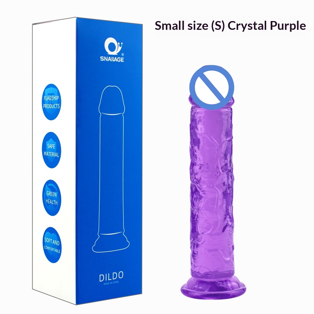 Egg-free Crystal Clear Silicone Dildo Toy 14