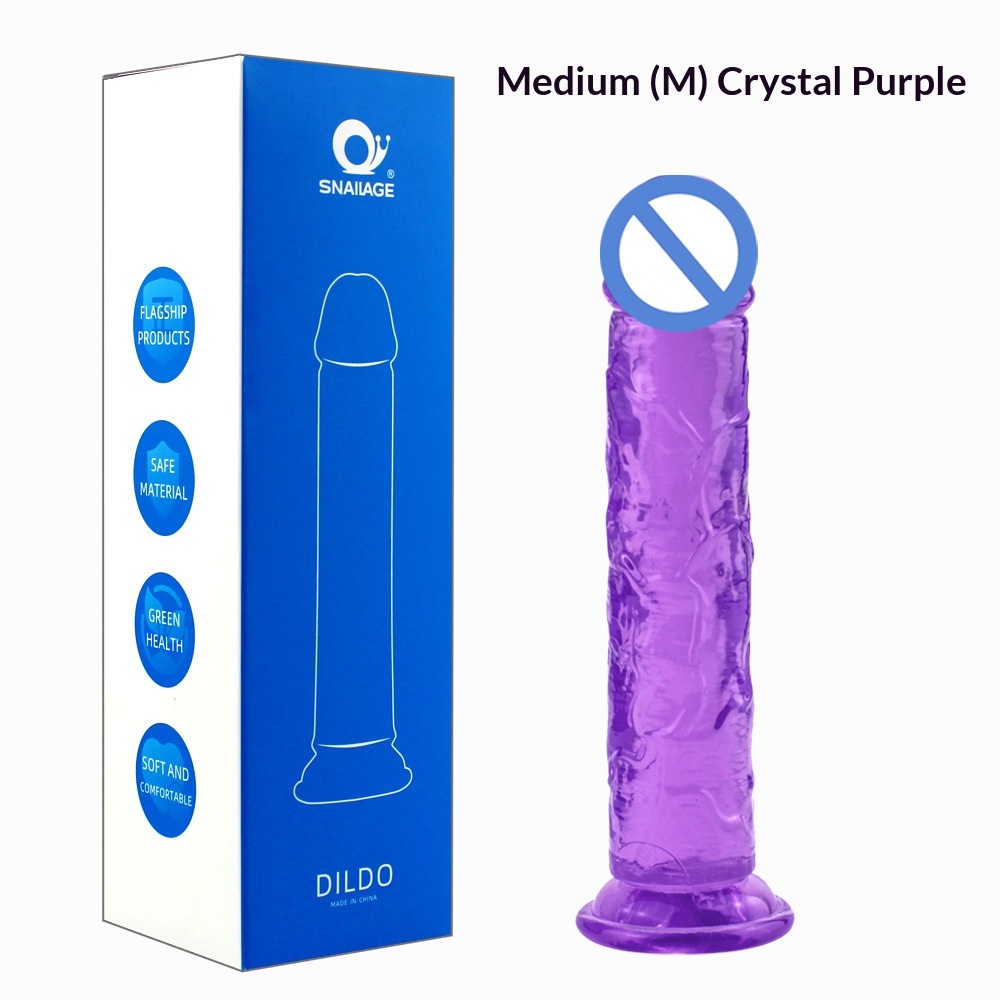 Egg-free Crystal Clear Silicone Dildo Toy 15