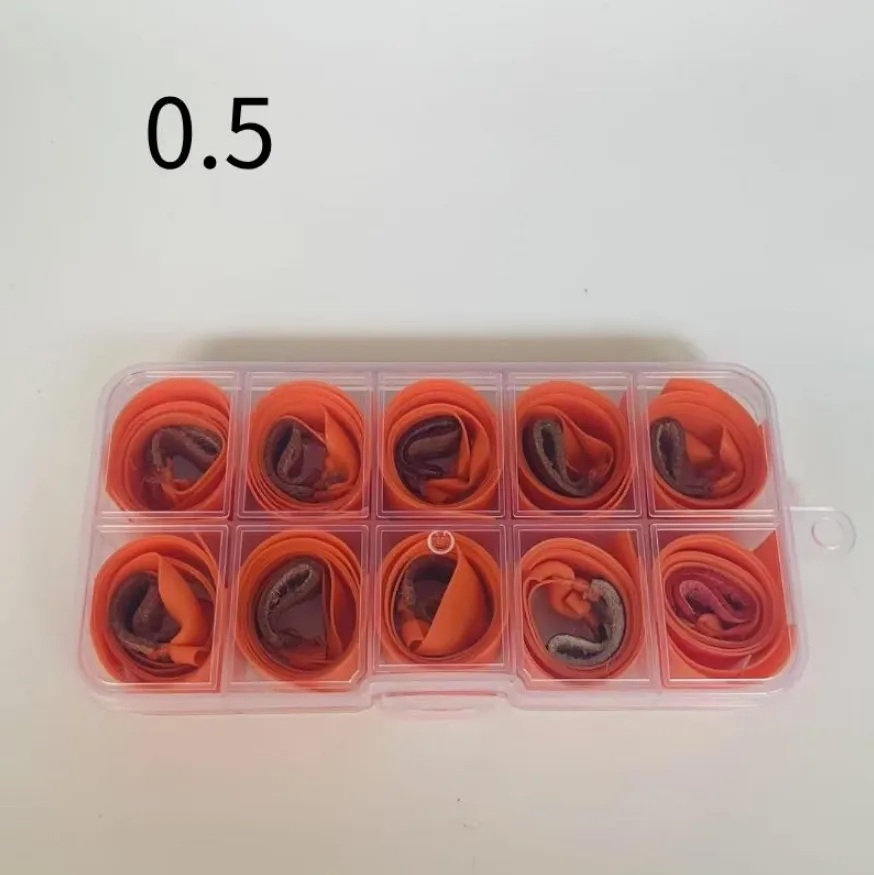 High Elasticity Latex Boxed Slingshot Flat Rubber Band - Orange 0.5