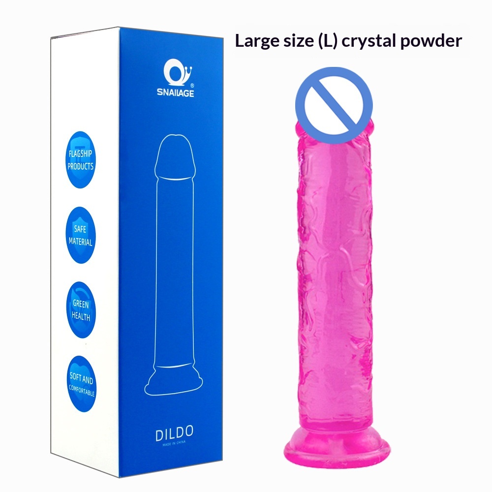 Egg-free Crystal Clear Silicone Dildo Toy 12