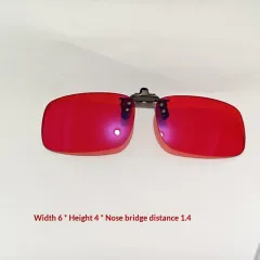Clip-on Blue Light Blocking Glasses ESports Color Weakness Clip-on Lenses For Women - Wine Red Square - View 1