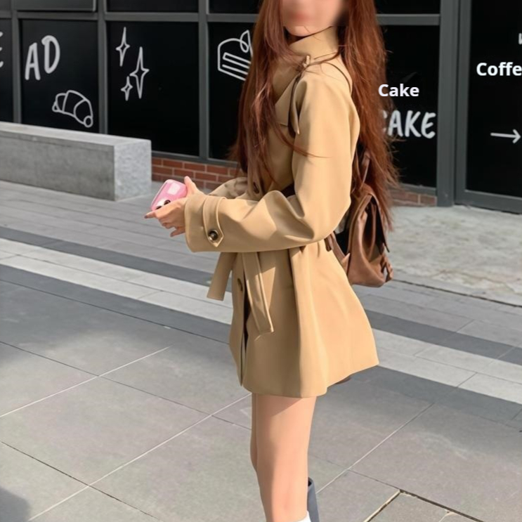 Women's Petite Casual Springautumn New Korean Version Waist-cinching Elegant Coat - Image 2