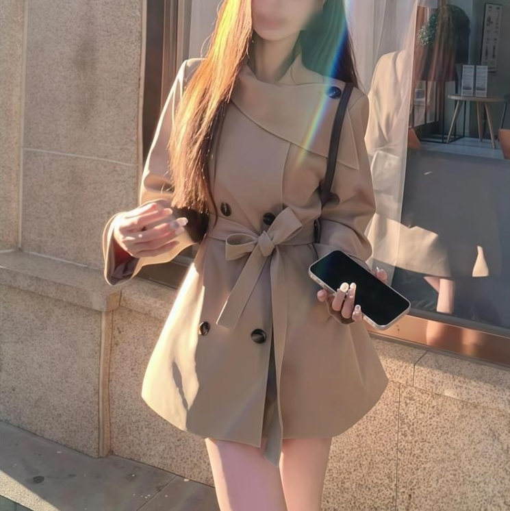 Women's Petite Casual Springautumn New Korean Version Waist-cinching Elegant Coat - Image 3