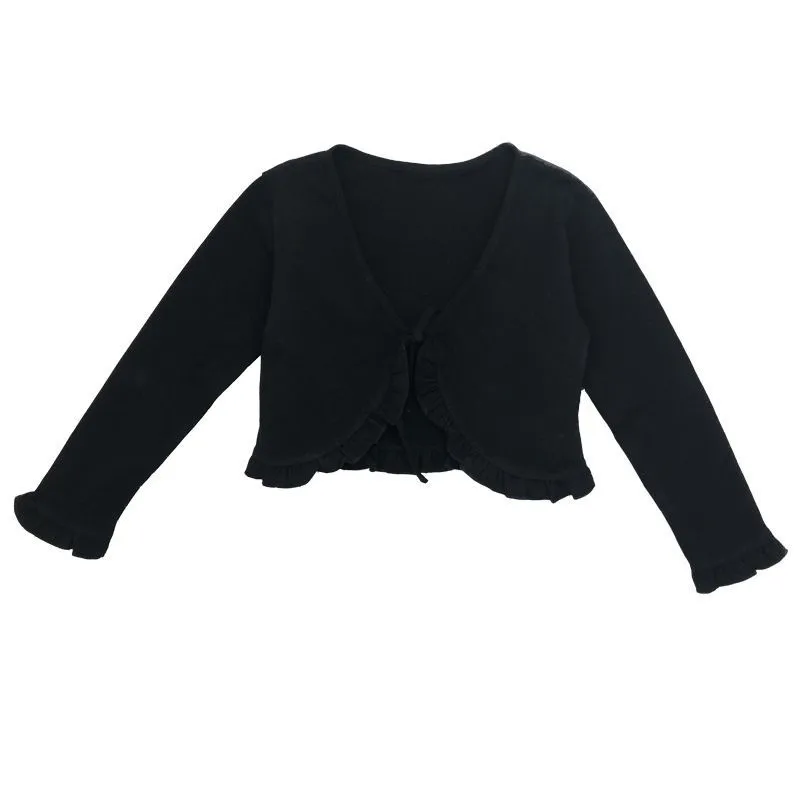 Children's Practice Uniform Dancewear Long-sleeved Cotton Fleece For Girls - Black