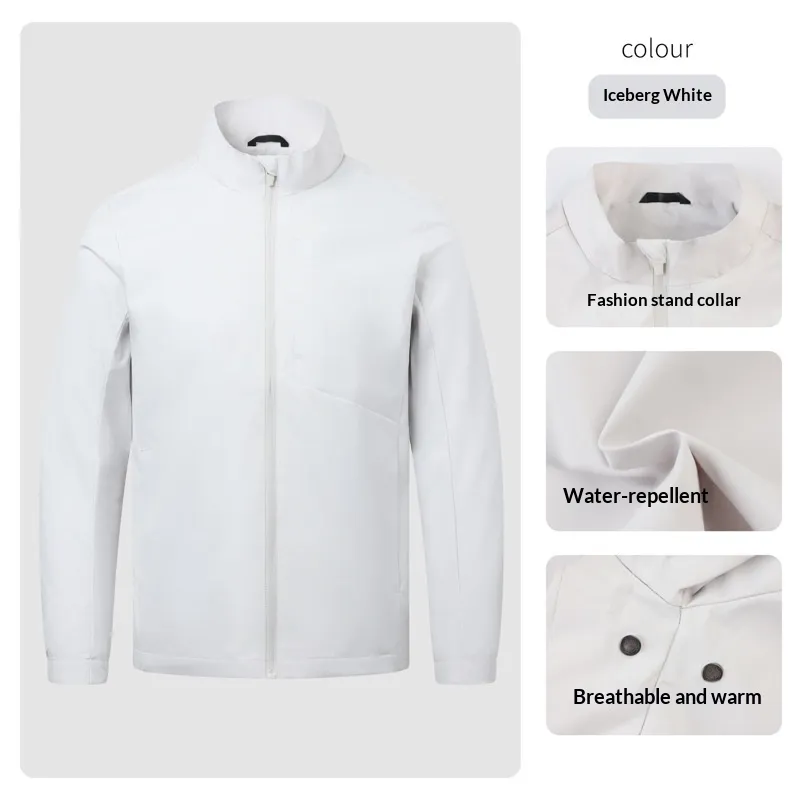 Stand Collar Windproof And Waterproof Women's Mountaineering Jacket - Gray White
