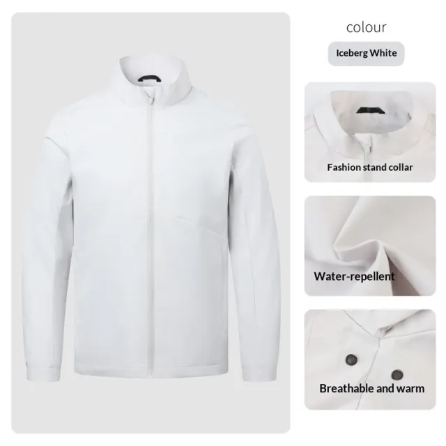 Stand Collar Windproof And Waterproof Women's Mountaineering Jacket Gray White - Shop at LoveMi