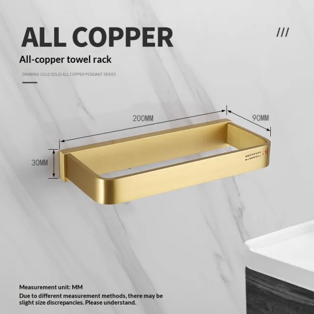 Brushed Brass Solid Towel Rack Shelf Towel Ring - Shop at LoveMi